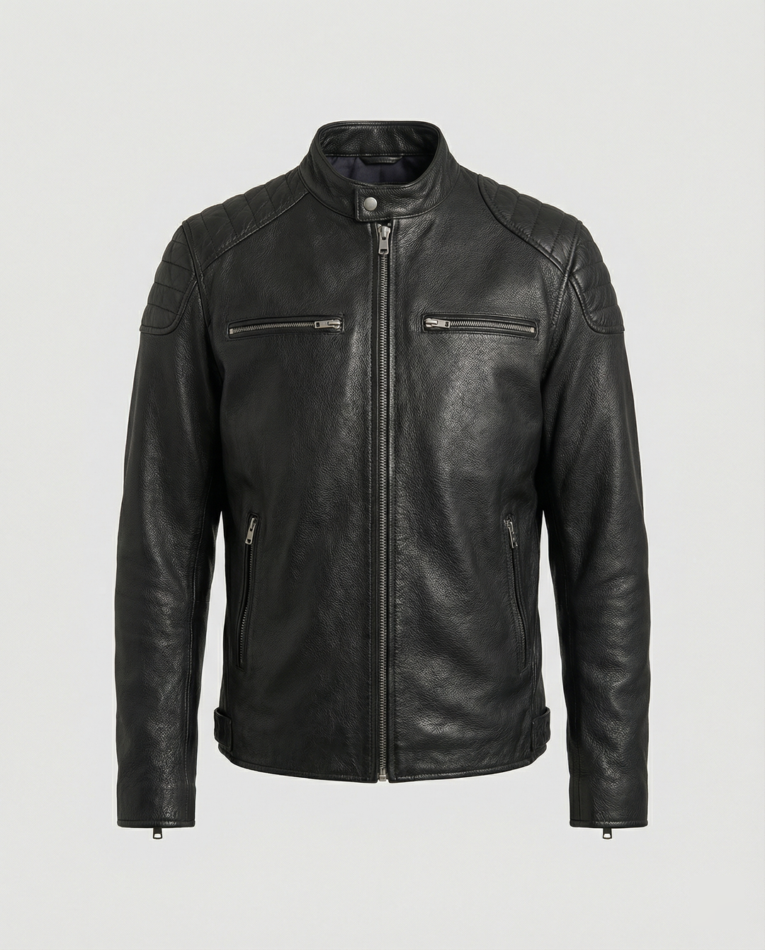 EB | Bikerjacke Im Klassischen Moto-Style - Schmal Geschnittene Modische Übergangsjacke für Freizeit und Alltag
