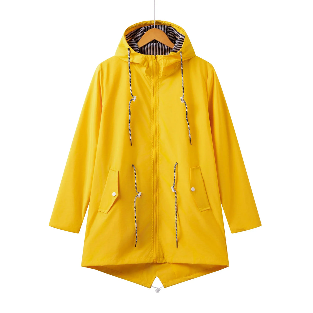 EB | Damen Kapuze Wasserdichter Trenchcoat Lässig