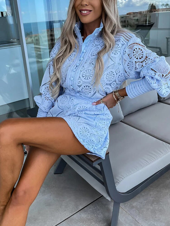 EB | Lochspitzenbluse und Shorts-Set