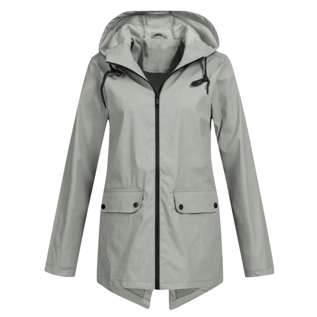 EB | Lässige Wasserdichte Damenjacke mit Kapuze und Reißverschluss Ideal für Herbst Winter