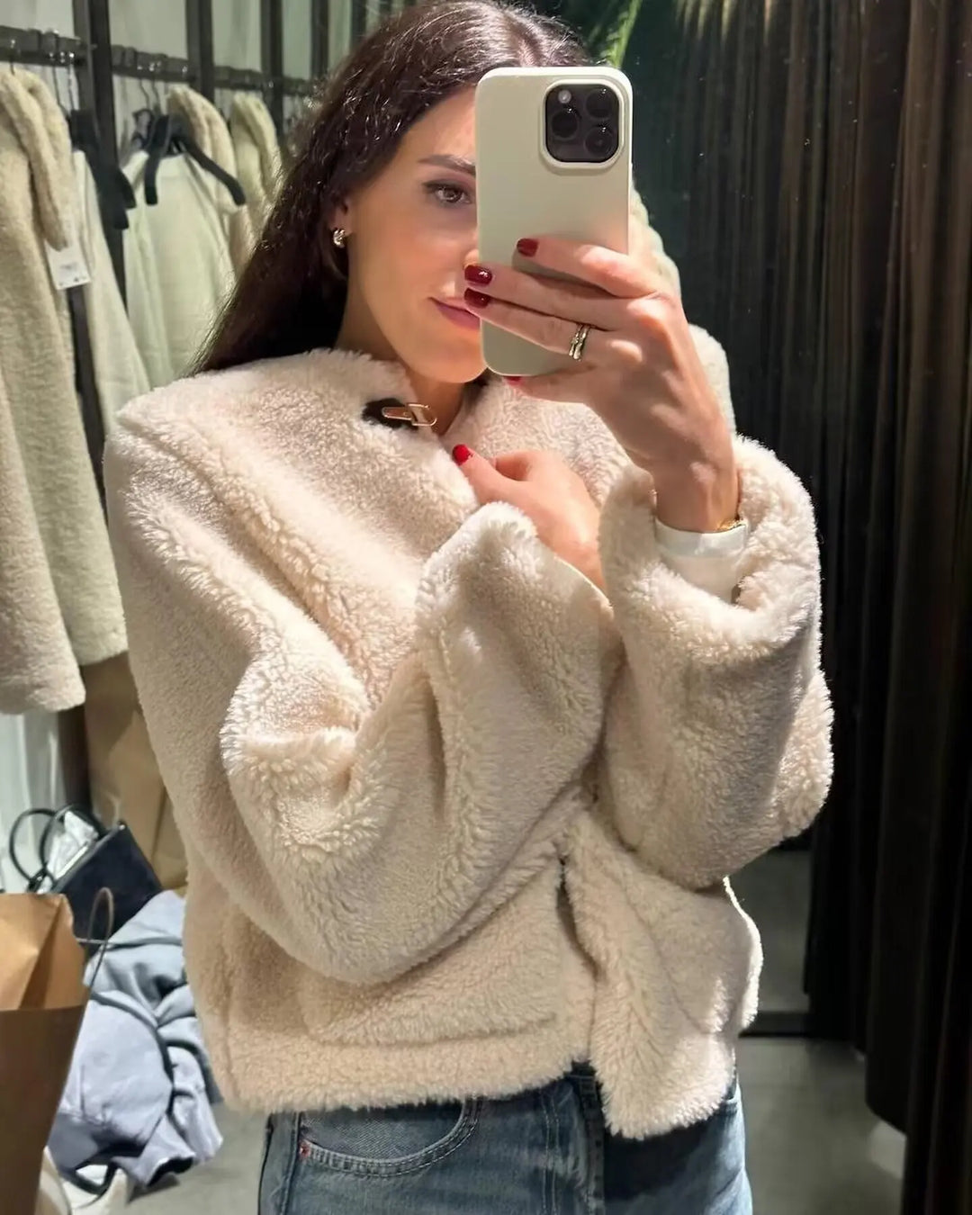 EB | Frühling-Fleecejacke mit O-Kragen