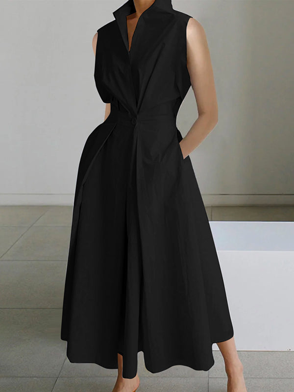 EB | Weißes Hemdkragen Urban Baumwollkleid