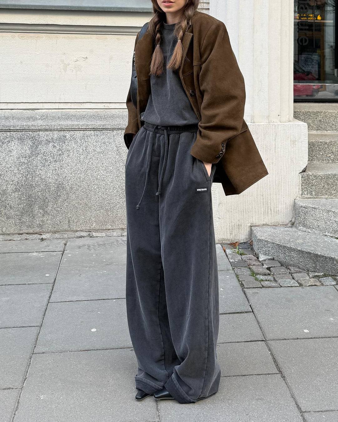 EB | Weite Wildlederjacke mit retro Samt-Revers Loise