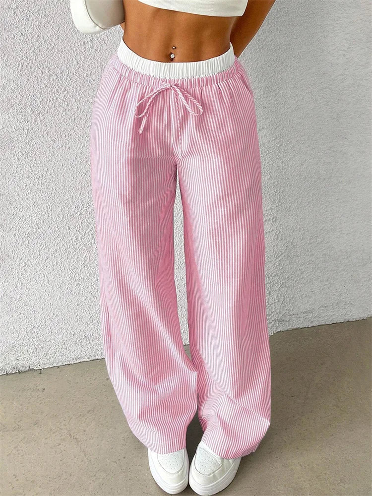EB | Bequeme Hose mit Weitem Bein und Streifendruck