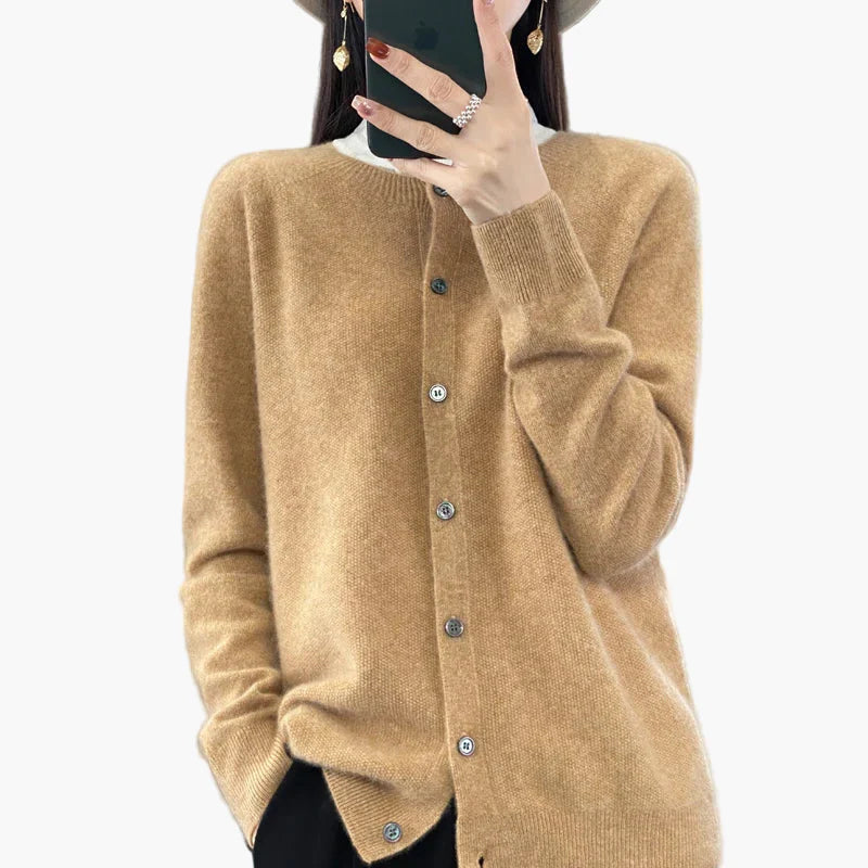 EB | Klassische Strickjacke Cardigan - Eleganter Alltags-Style für Büro & Freizeit