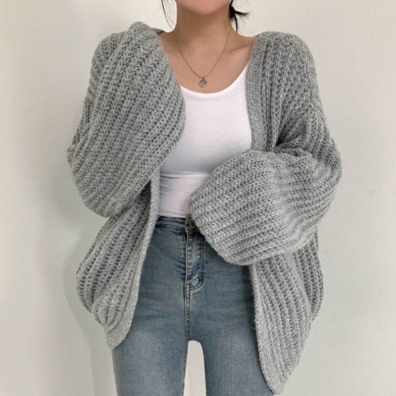 EB | Übergröße Strickjacke Aus Dickem Material