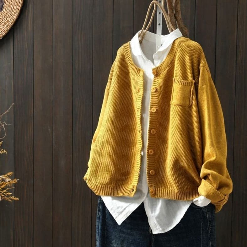 EB | Cardigan Strick Knopfverschluss Oversized Fit Weich und Bequem