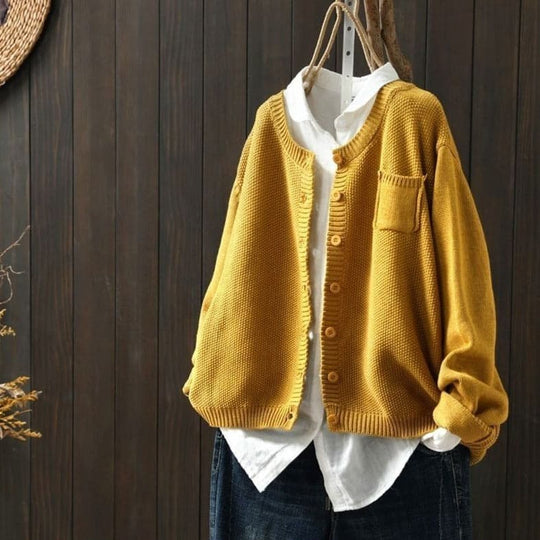 EB | Cardigan Strick Knopfverschluss Oversized Fit Weich und Bequem