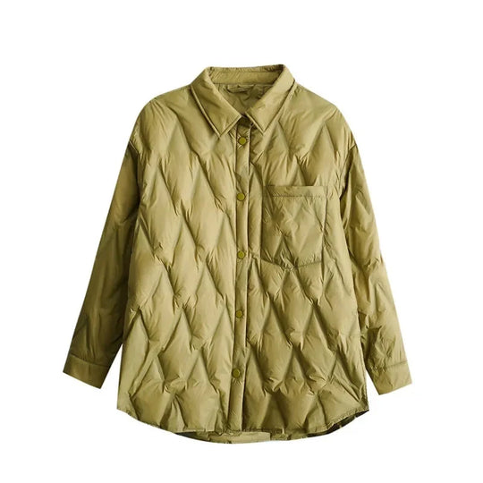 EB | Gestepptes Shirt-Jacke - Lockere Passform - Knopfverschluss - Leichtes Layering-Stück
