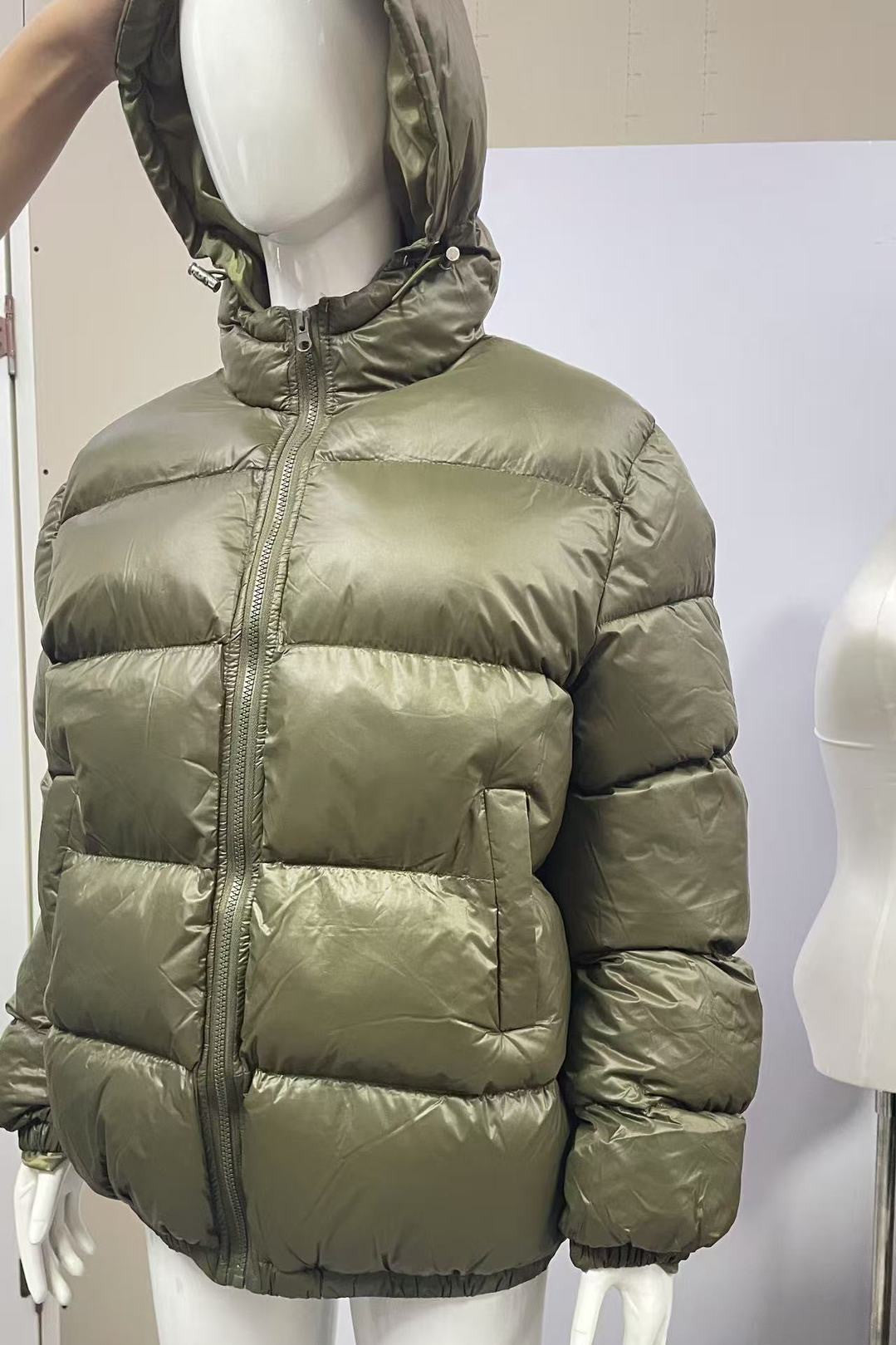 EB | Herren Pufferjacke - Mit Kapuze und durchgehendem Reißverschluss