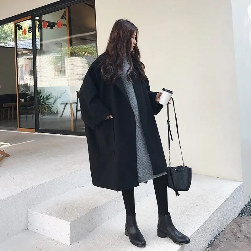 EB | Übergroßer Wollmischung Trenchcoat