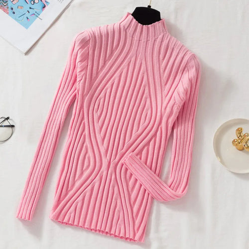 EB | Damen Strickpullover mit Rollkragen und Langen Ärmeln