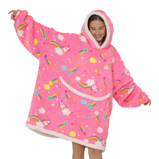 EB | Übergroße Fleece-Decke mit Kapuze und Taschen