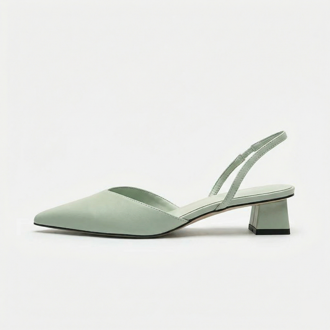 EBMode Damen Slingback Pumps Spitz Geschlossen mit Absatz