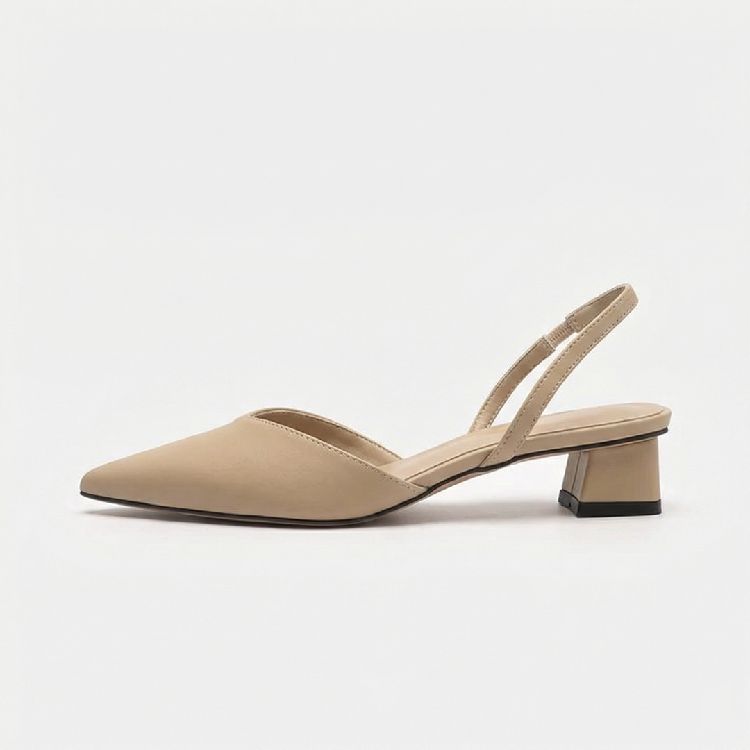 EBMode Damen Slingback Pumps Spitz Geschlossen mit Absatz