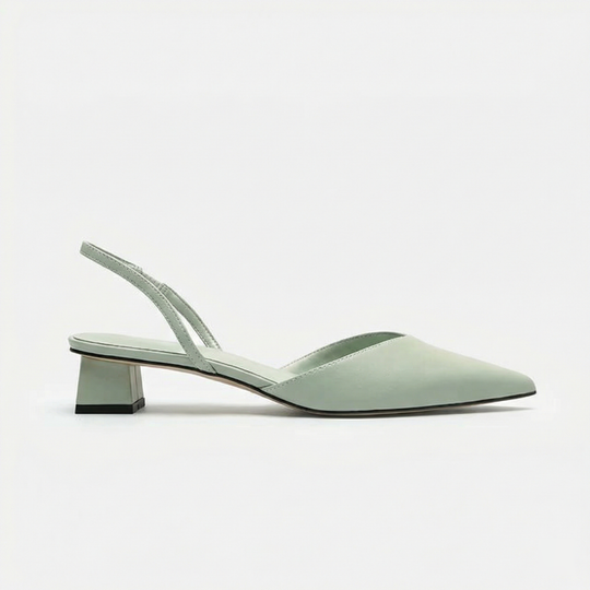 EBMode Damen Slingback Pumps Spitz Geschlossen mit Absatz