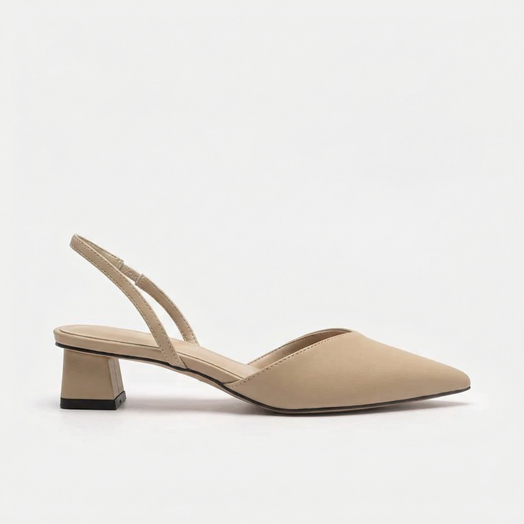 EBMode Damen Slingback Pumps Spitz Geschlossen mit Absatz