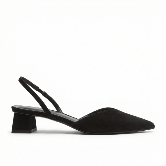 EBMode Damen Slingback Pumps Spitz Geschlossen mit Absatz