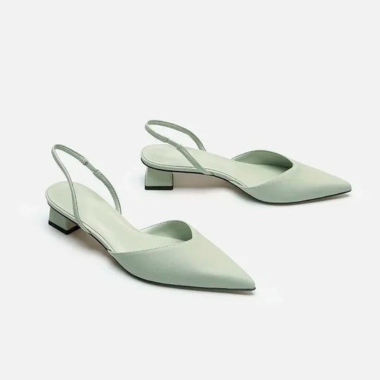 EBMode Damen Slingback Pumps Spitz Geschlossen mit Absatz