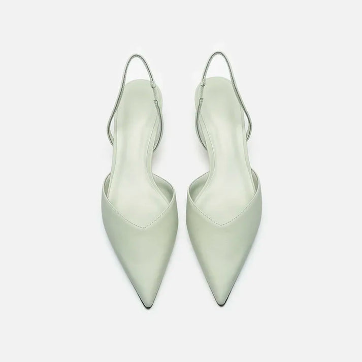 EBMode Damen Slingback Pumps Spitz Geschlossen mit Absatz