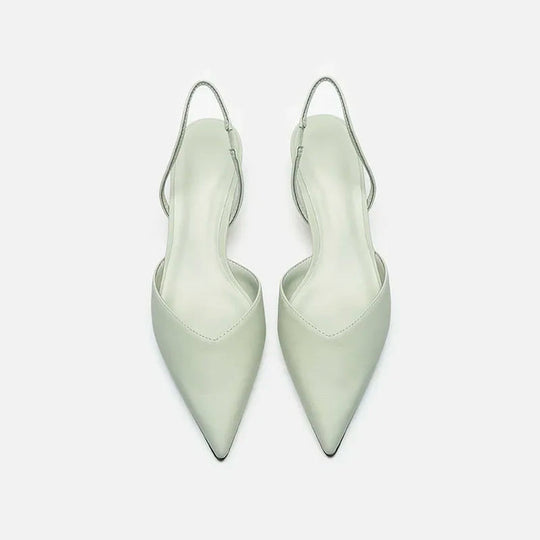 EBMode Damen Slingback Pumps Spitz Geschlossen mit Absatz