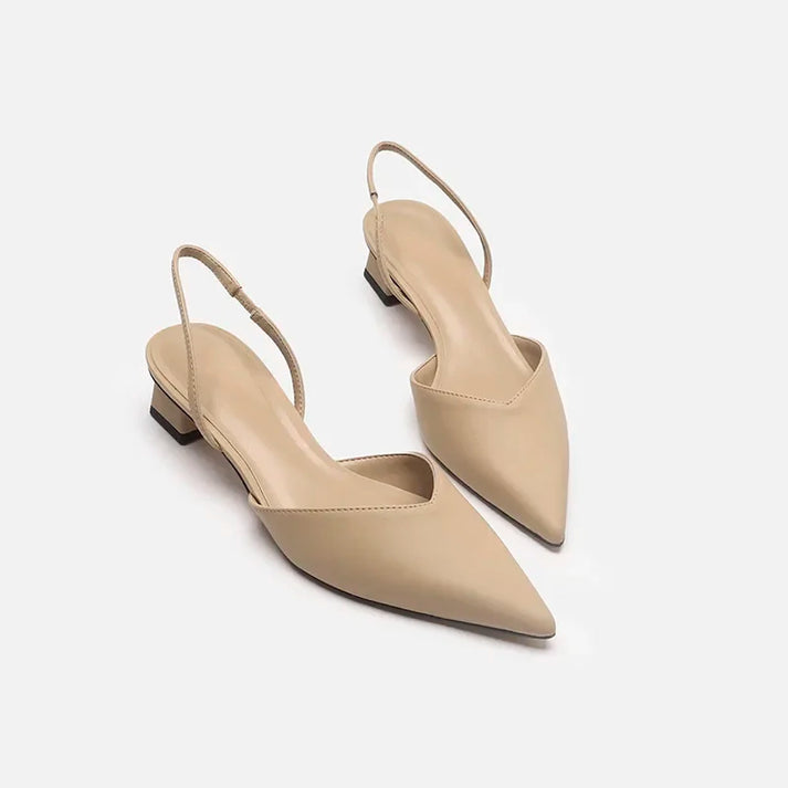 EBMode Damen Slingback Pumps Spitz Geschlossen mit Absatz
