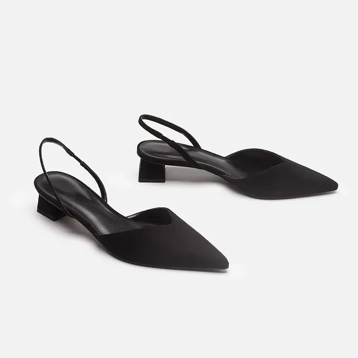 EBMode Damen Slingback Pumps Spitz Geschlossen mit Absatz