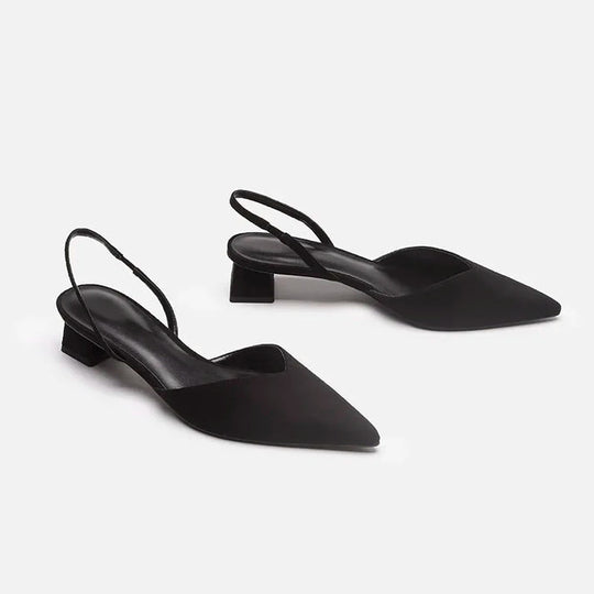 EBMode Damen Slingback Pumps Spitz Geschlossen mit Absatz