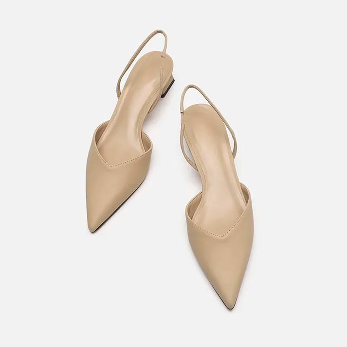 EBMode Damen Slingback Pumps Spitz Geschlossen mit Absatz