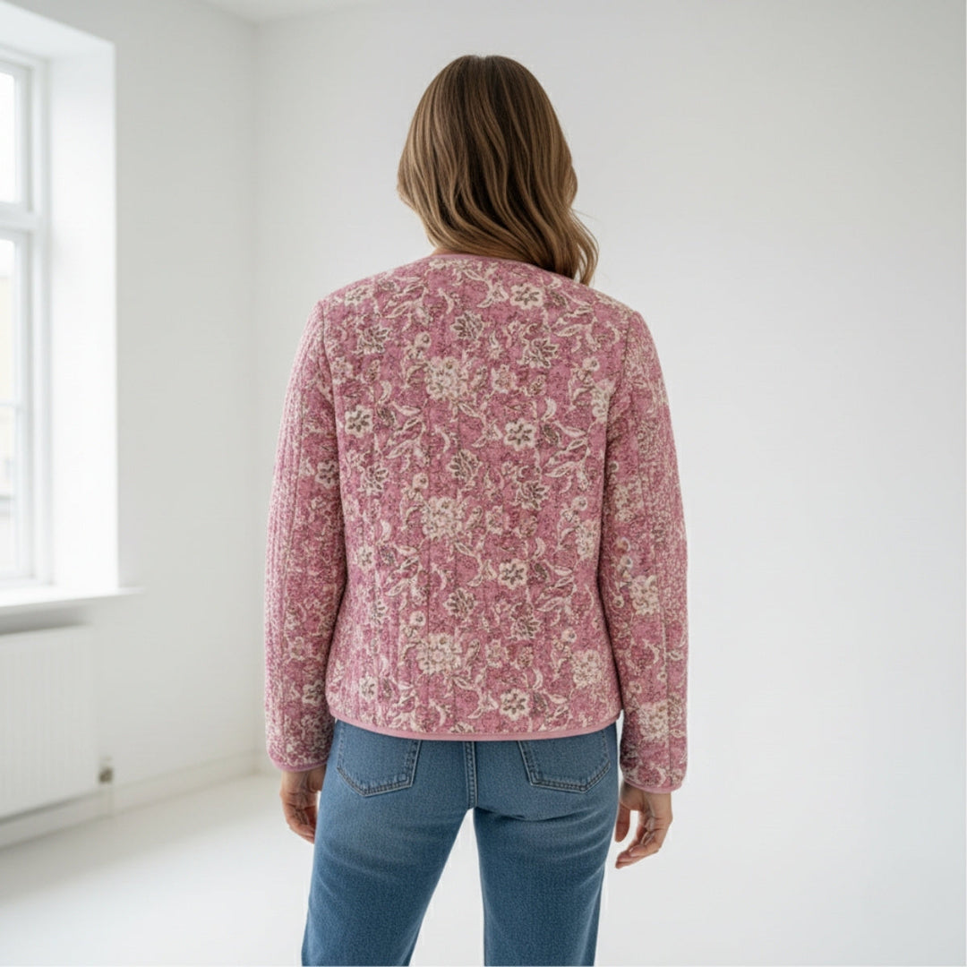 EB | Blümchen-Steppjacke Gefüttert Damen