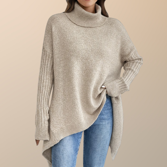 EB | Eleganter langer Rollkragenpullover für Damen