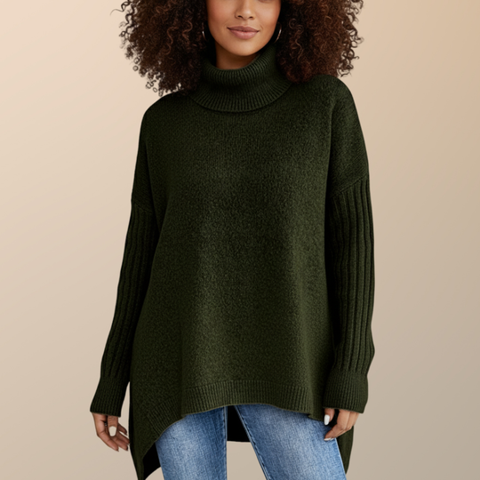 EB | Eleganter langer Rollkragenpullover für Damen