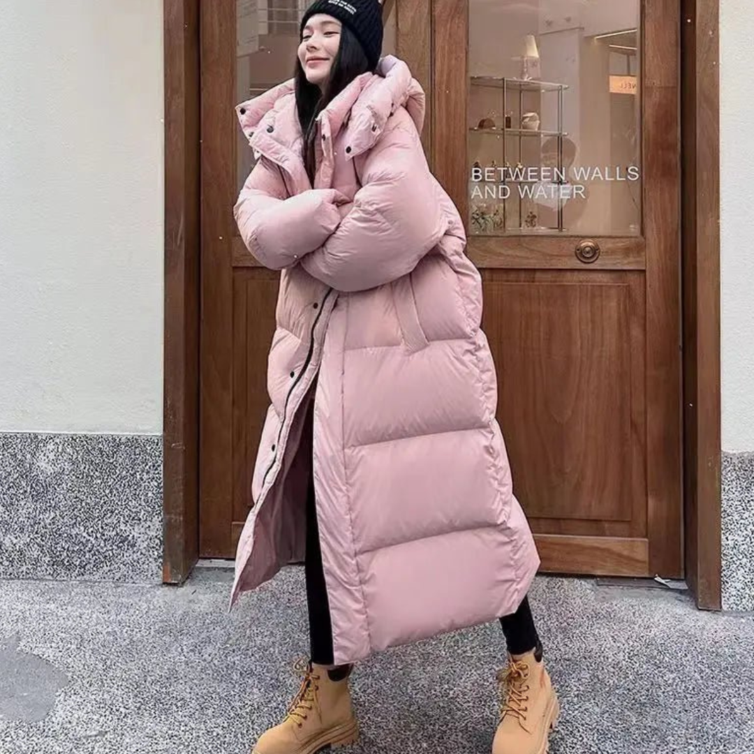 EB | Gemütliche Damen Lange Winter Kapuzen Puffermantel für Kalte Tage