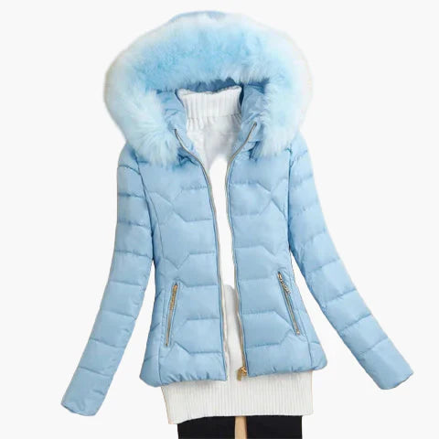 EB | Winter Steppjacke mit Kapuze und Großem Kragen - Eleganter City-Style für Kalte Tage