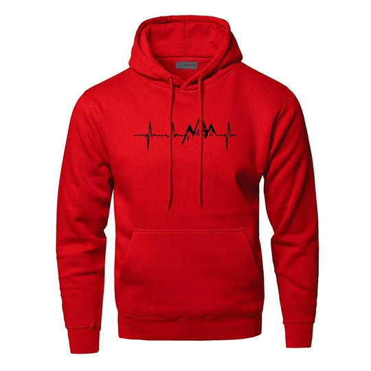 EB | Hoodie mit Puls-motiv Baumwolle und Polyester Trendy und Komfortabel