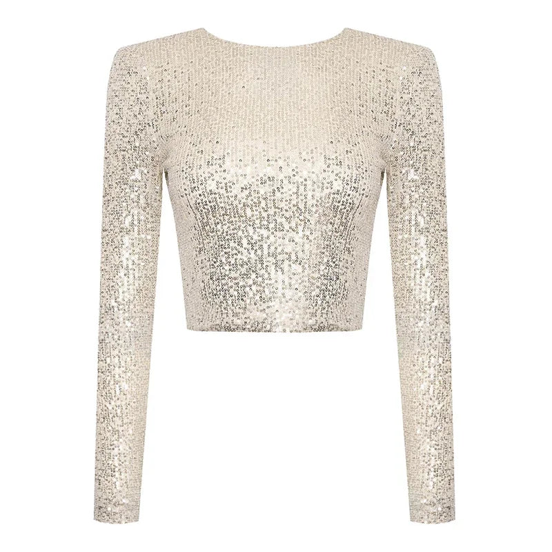 EB | Elegantes Pailletten-Cropped-Top