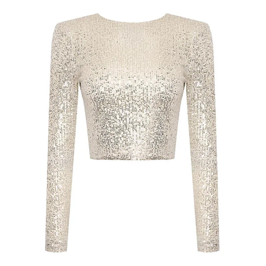 EB | Elegantes Pailletten-Cropped-Top