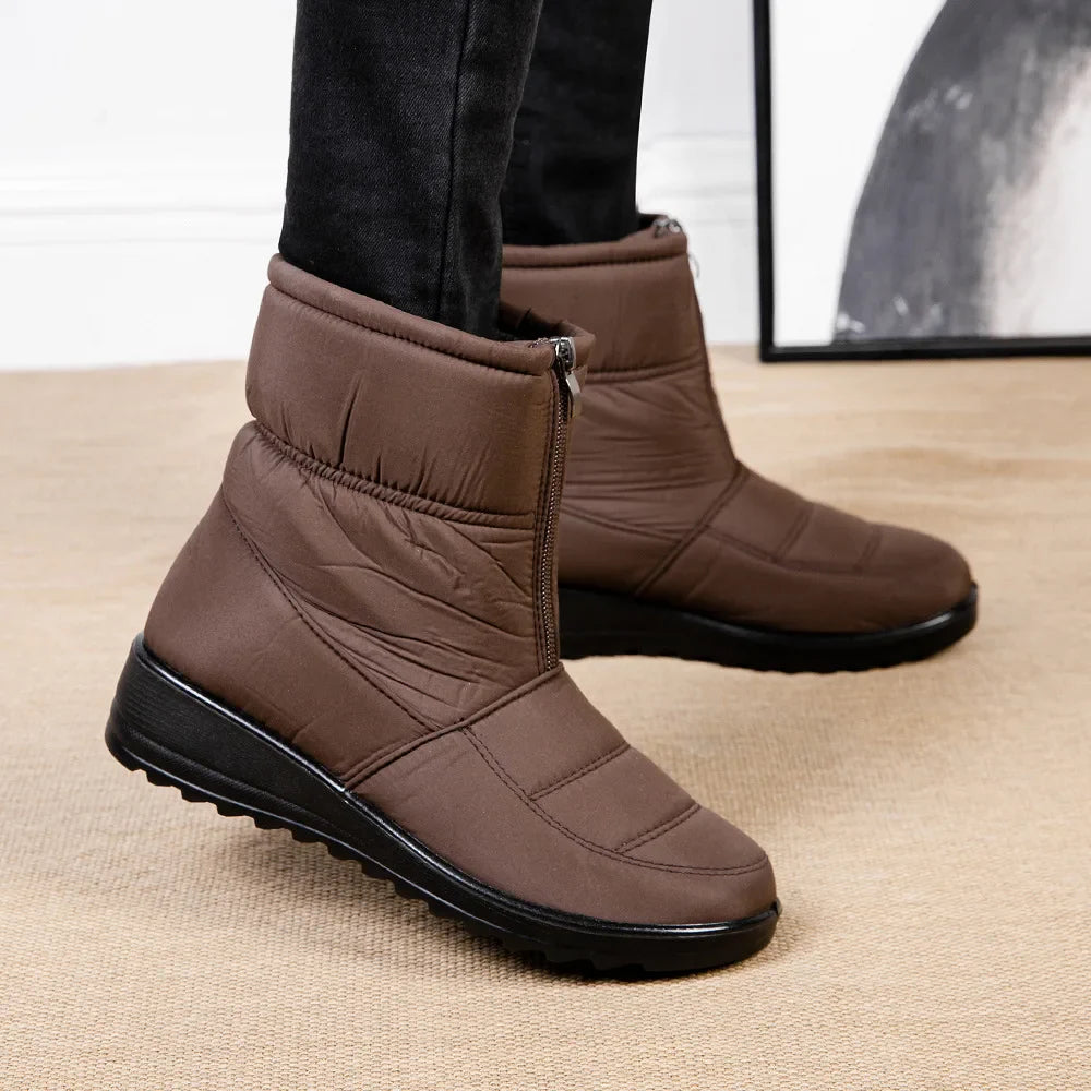 EB | Gepolsterte, Wasserdichte, Plüschige Stiefeletten mit Reißverschluss