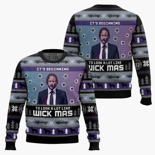 EB | Hässlicher Weihnachtspullover - Lustiger "Wick-Mas" Pullover für Fans, Weihnachten, Party