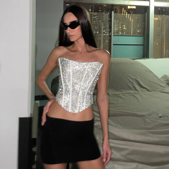 EB | Korsett Strapless Glitzer Top