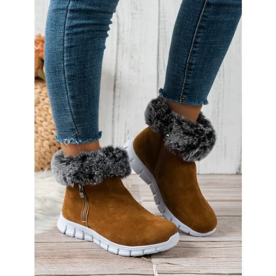 EB | Runde Zehe Schlichte Plüsch Winterschuhe