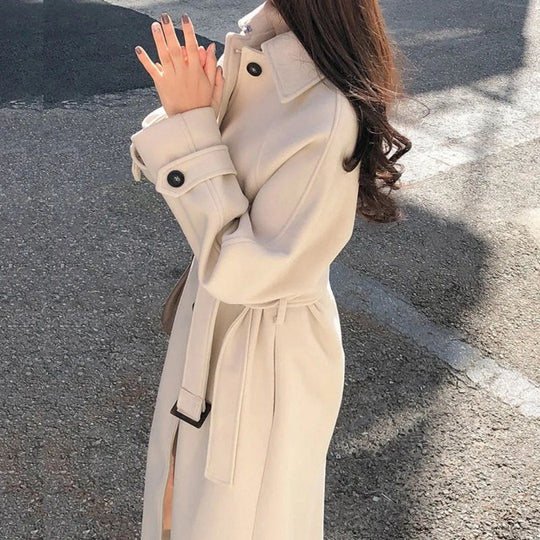 EB | Damen Lange Trench Mantel - Warme