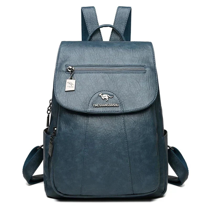 EB | Großer Leder Rucksack mit Diebstahlschutz für Damen