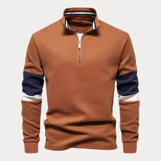 EB | Stylischer Pullover für Herren mit Stehkragen und Streifen