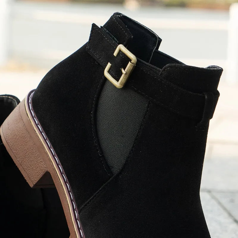 EB | Runde Zehen Plattform Freizeitstiefel für Frühling und Herbst