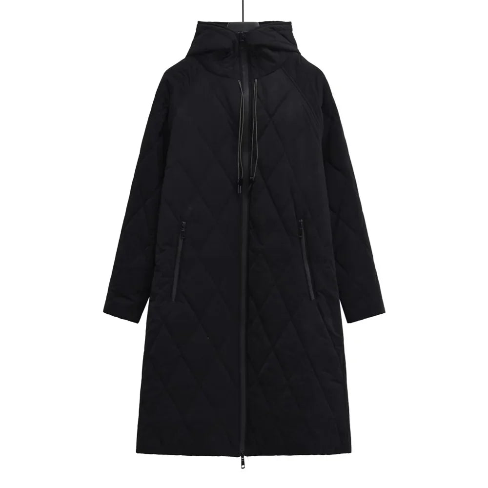 EB | Lässige Knielange Jacke mit Reißverschlussdetail