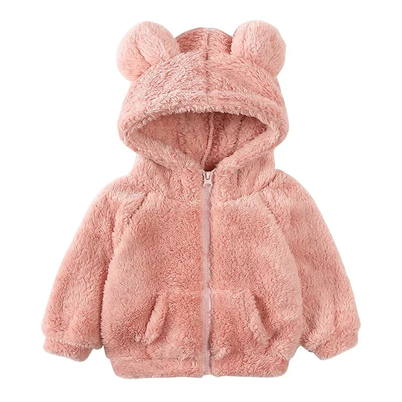 EB Comfort Modische Bären-Kinderjacke aus dickem Samt