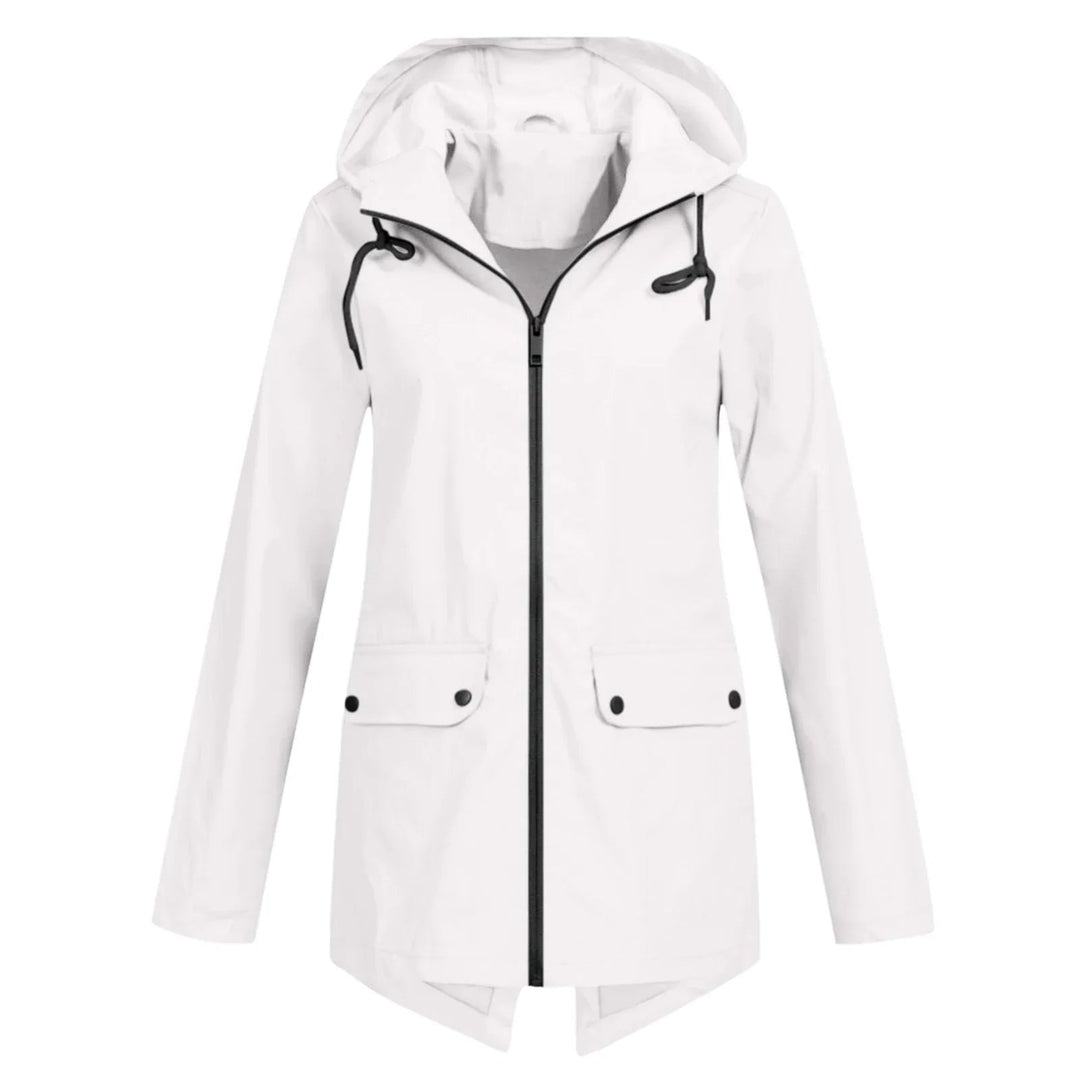 EB | Lässige Wasserdichte Damenjacke mit Kapuze und Reißverschluss Ideal für Herbst Winter