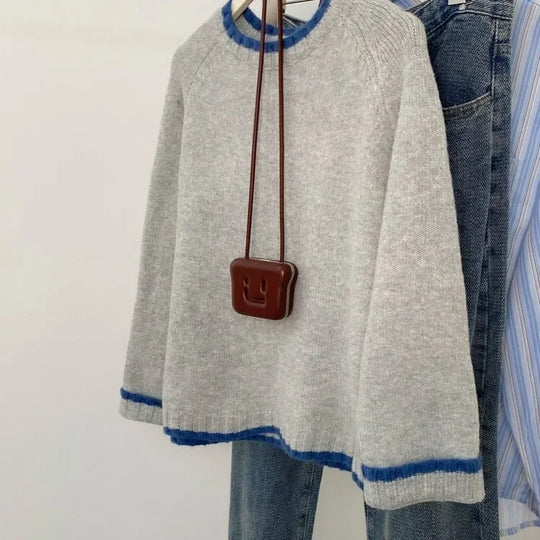 EB | Sweater Im Lässigen Stil für Herbst - Bequemer Freizeitpullover mit Rundhalsausschnitt