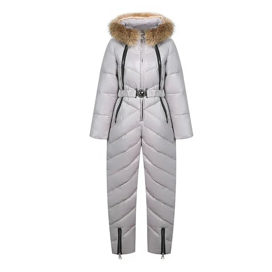 EB | Lässiger Winter Skianzug mit Pelzkragen Für Frauen